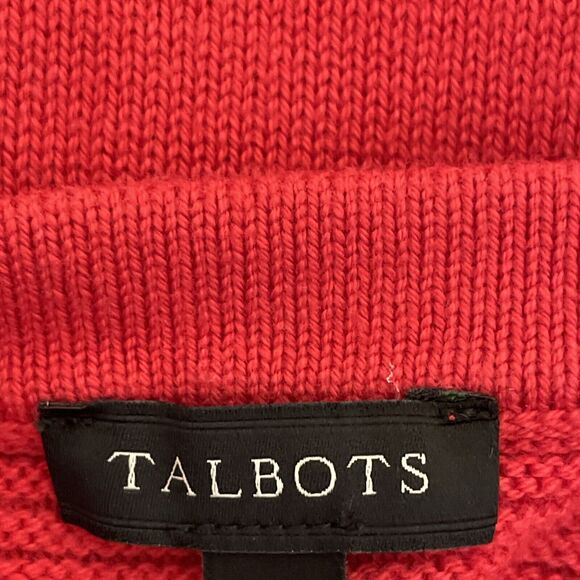 Talbots Tunic Top Sweater Size Small Solid Red Long Sleeve Christmas Holiday - Picture 6 of 10